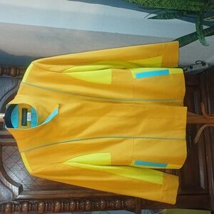 Harve Benard Wool Blend Jacket Womens Size 16 Yellow And Blue